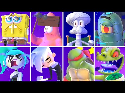 Nickelodeon All-Star Brawl 2 - All Characters Winning & Losing Animations