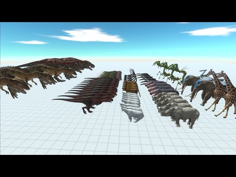 CARNIVORE DINOSAURS VS GIANT INVERTEBRATES & MODERN MAMMALS  Animal Revolt Battle Simulator