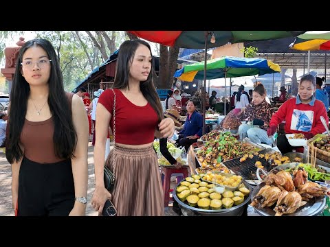 Amazing Walking Tour in CAMBODIAN Street Food 2026 - Countryside Food Market at Udong Resort