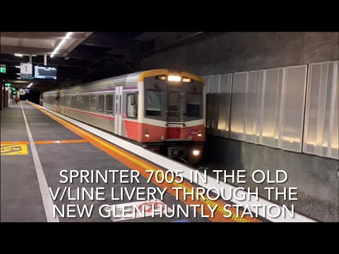 Sprinter 7005 In The Old V/Line Livery Through The New Glen Huntly Station
