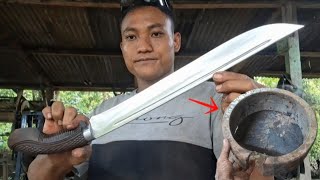 Download lagu Berat bearing nya 35 kg, proses pembuatan golok sembelih dari bearing excavator, hasilnya supr tajam mp3