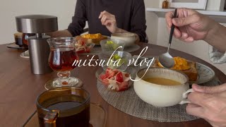 # 132 遅く起きた春の休日，野菜好きの夕食，結婚15年話し相手はいつも夫，翌日の台所仕事