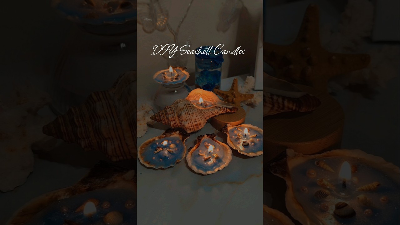 DIY Seashell Candles 🐚🌊🕯️#diy #candle #candlemaking #shorts #shortvideo #creative #craft #handmade