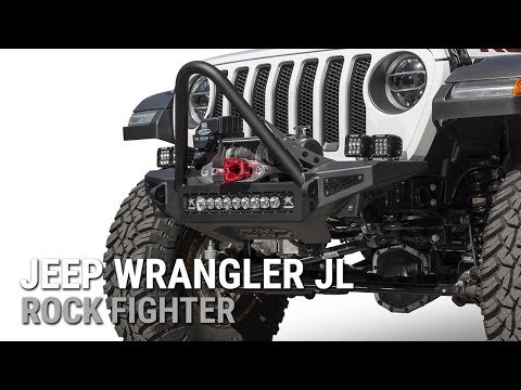 Jeep Wrangler JL Rock Fighter - Stubby style stinger winch front bumper
