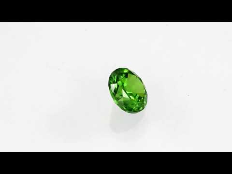Fiery Russian Demantoid Garnet Round Cut Loose Gem, Intense Grass Green, 6.5 mm, 1.35 carats