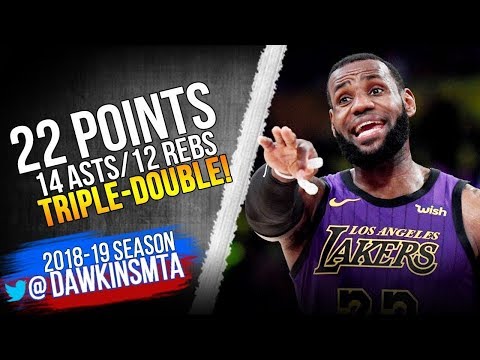 LeBron James Triple Double 2018 12 21 Lakers vs Pelicans   22 Pts 12 Rebs 14 Asts!  FreeDawkins