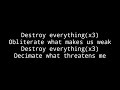 Destroy Everything Lyrics ( Song by Hatebreed )