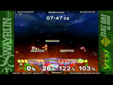 Apex 2012 - SSBM Teams W4 - Ice + Amsah VS Jman + Hax