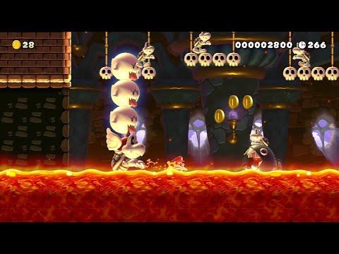 Super Mario Maker 2 - 恐怖のカロンこうらラフティング!/Dry Bones Chase by Yダッシュだったひと - No Commentary