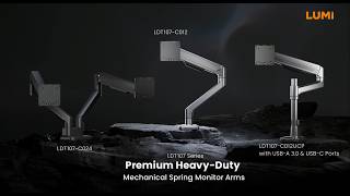 Premium Heavy-DutyMechanical Spring Monitor Arms | LDT107 Series | LUMI