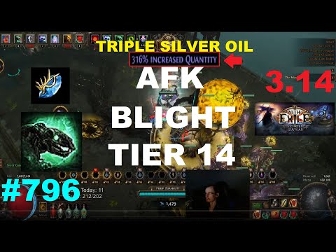 [Path of Exile] TRIPLE SILVER Tier 14 Blighted Map w/ Carrion Golems Build Guide in SSFHC - 796