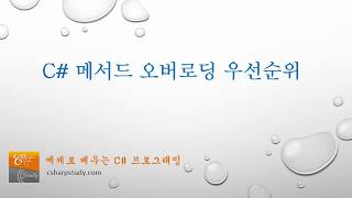 [C# Advanced] 메서드 오버로딩 우선순위