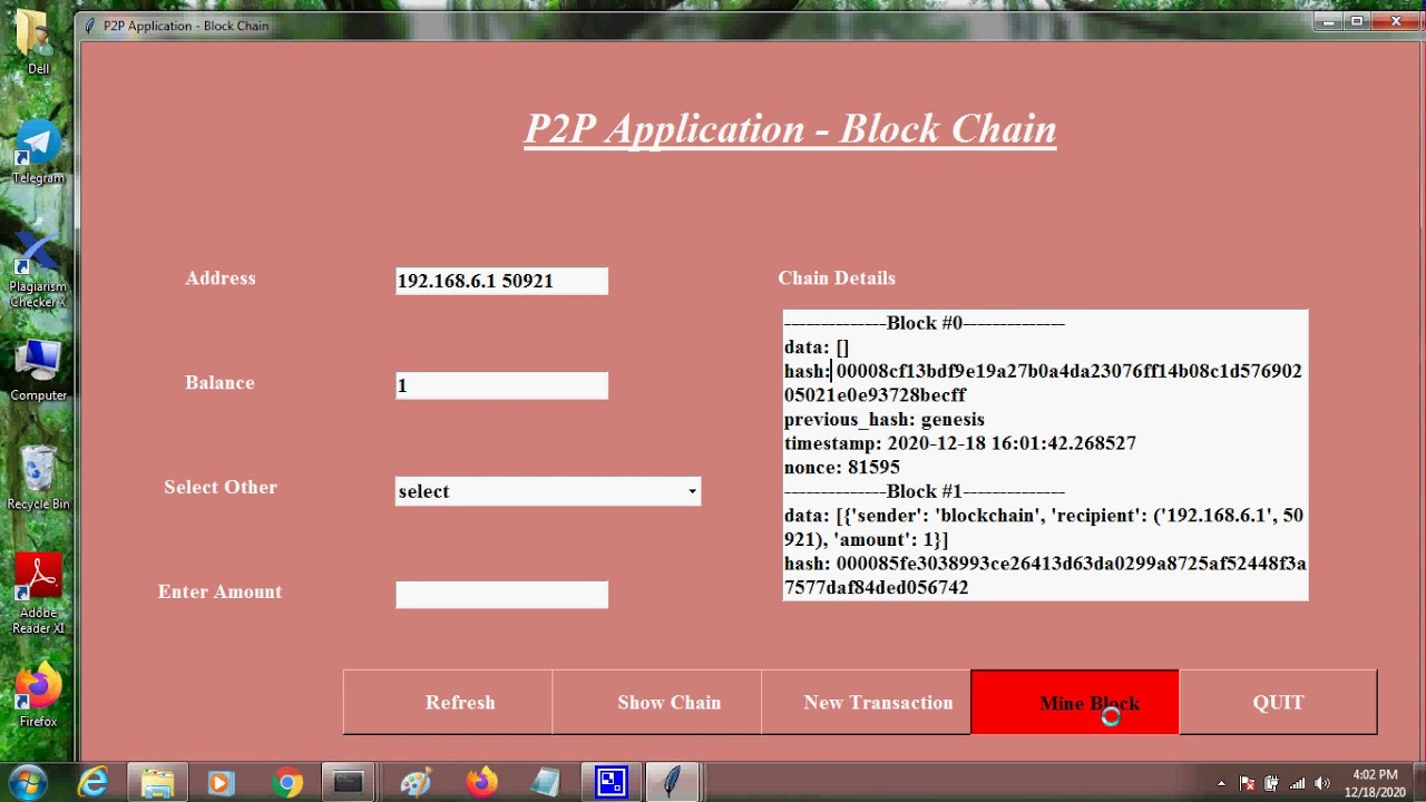 P2P Transaction in Blockchain - Python Implementation