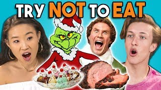 Try Not To Eat Challenge - Holiday Movies | Teens & College Kids Vs. Food