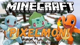 preview picture of video 'Minecraft Mod Pixelmon - Combat #1 Drail666 vs Monkeymic77'