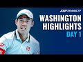 Nishikori Kicks off Campaign: Sock & Nishioka Battle to face Nadal | Washington Day 1 Highlights