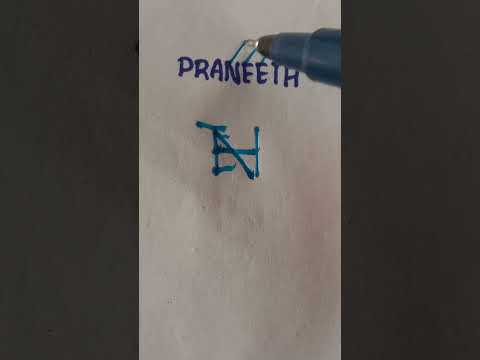 Praneeth💙name logo design#easy#shorts#youtube#short#videos..✍️