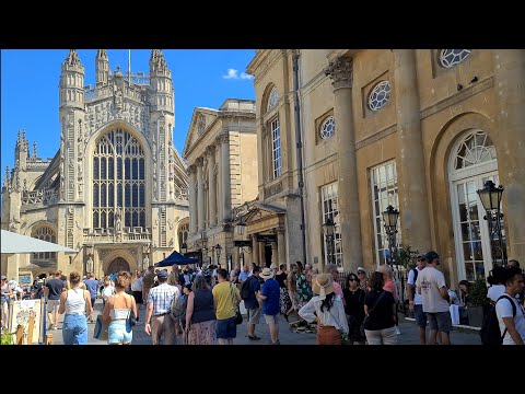 Walking in BATH, Somerset, England | Bath City centre Walking Tour 4K60