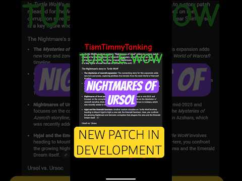 🩸NIGHTMARES OF URSOL🩸- TURTLE WOW FUTURE PATCH UPDATE- CONFIRMATION! PATCH HAS ENTERED DEVELOPMENT