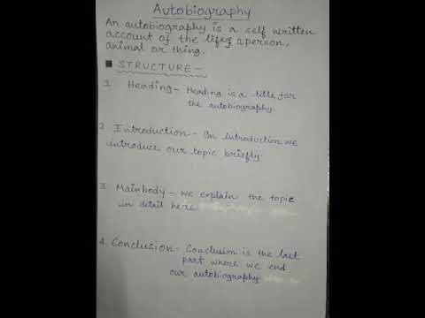 Class 4 English ( Language) : Autobiography Writing