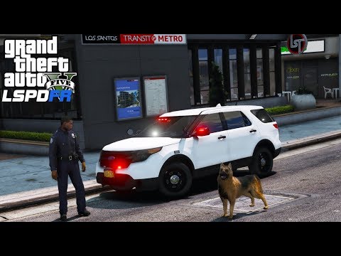 GTA 5 LSPDFR #571 Metropolitan Transportation Authority MTA K9 Unit Paroling The Train & Bus Station
