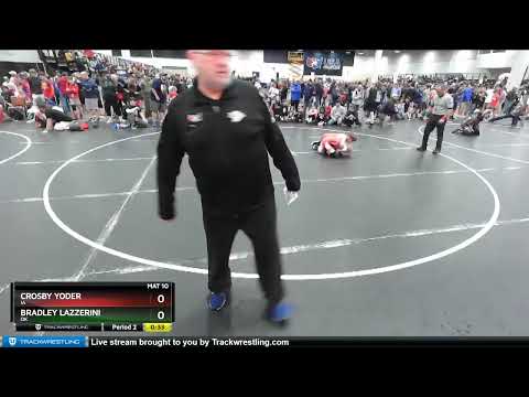 97 Lbs Cons. Round 2 - Crosby Yoder, IA Vs Bradley Lazzerini, OK 5a1a