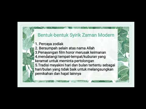 Syirik pada Zaman Modern from Mr. Syahrir L, S.Pd., M.Pd.