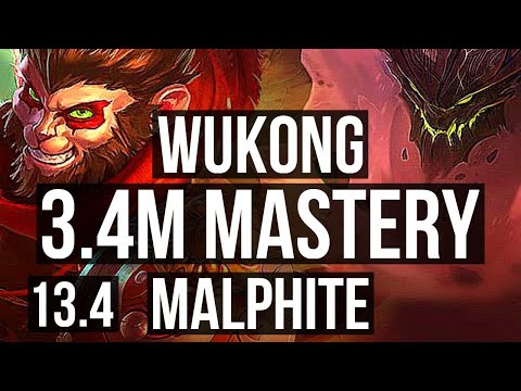 WUKONG vs MALPH (TOP) | 6/0/12, 3.4M mastery, Dominating | KR Master | 13.4