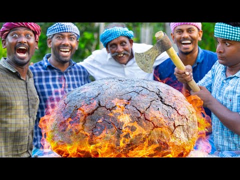 INSIDE MUTTON | Mud Mutton Recipe | Clay Covered Full Goat and Cooking in Direct Fire