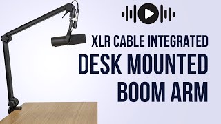 Video thumbnail for Gator Frameworks Deluxe 3000 Series Desk-Mounted Broadcast Microphone Boom Arm Integrated XLR Cable by Ton Time Tech