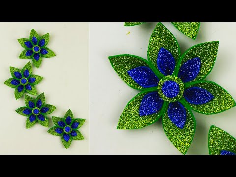 How to make flower with glitter foam sheet | Flowers making  |  DIY crafts
