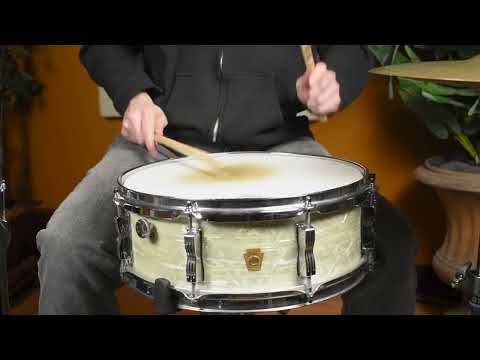 1960s Ludwig 5x14 Jazz Festival Snare Drum White Marine Pearl image 18