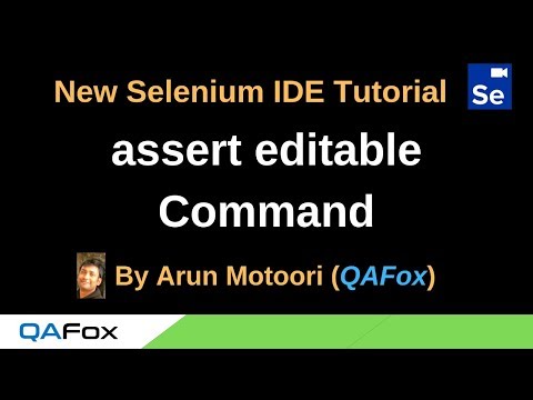 New Selenium Ide Part 42 Assert Editable Command