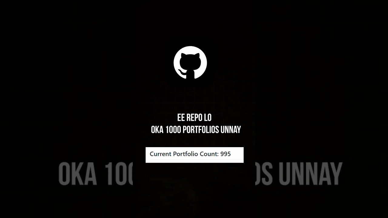 Github repo contains 1000 PERSONAL PORTFOLIOS #coding #webdeveloper #webdevelopment