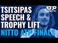 Stefanos Tsitsipas Post-Match Speech & Trophy Lift | ATP Finals 2019
