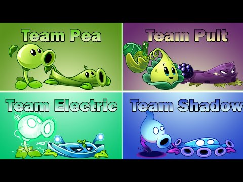 PVZ 2 Funny Pair 4 Team -Team Pea Vs Team Pult Vs Team Electric Vs Team Shadow - Plants Vs Zombies 2