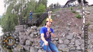 preview picture of video 'The Zipline over Prestfossen in Lom, Norway'
