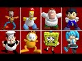 30 Famous Cartoon Characters Falling In LAVA Animations 4K
