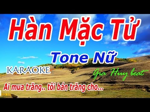 Karaoke - Hàn Mặc Tử - Tone Nữ - Nhạc Sống - gia huy beat