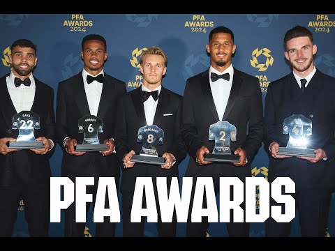 Arsenal at the PFA Awards | BTS | Raya, Gabriel, Saliba, Rice & Odegaard in Team of the Year!