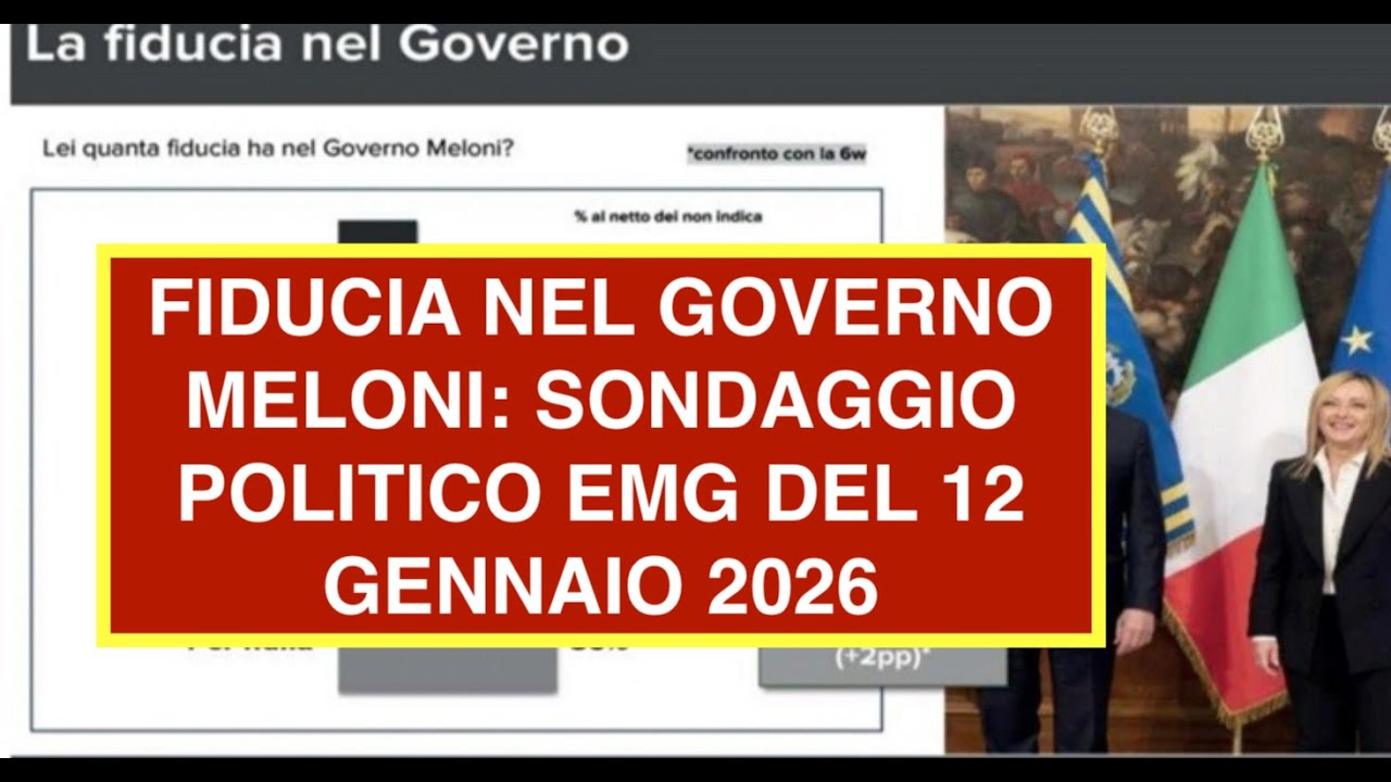 FIDUCIA NEL GOVERNO MELONI: SONDAGGIO POLITICO EMG DEL 12 GENNAIO 2026