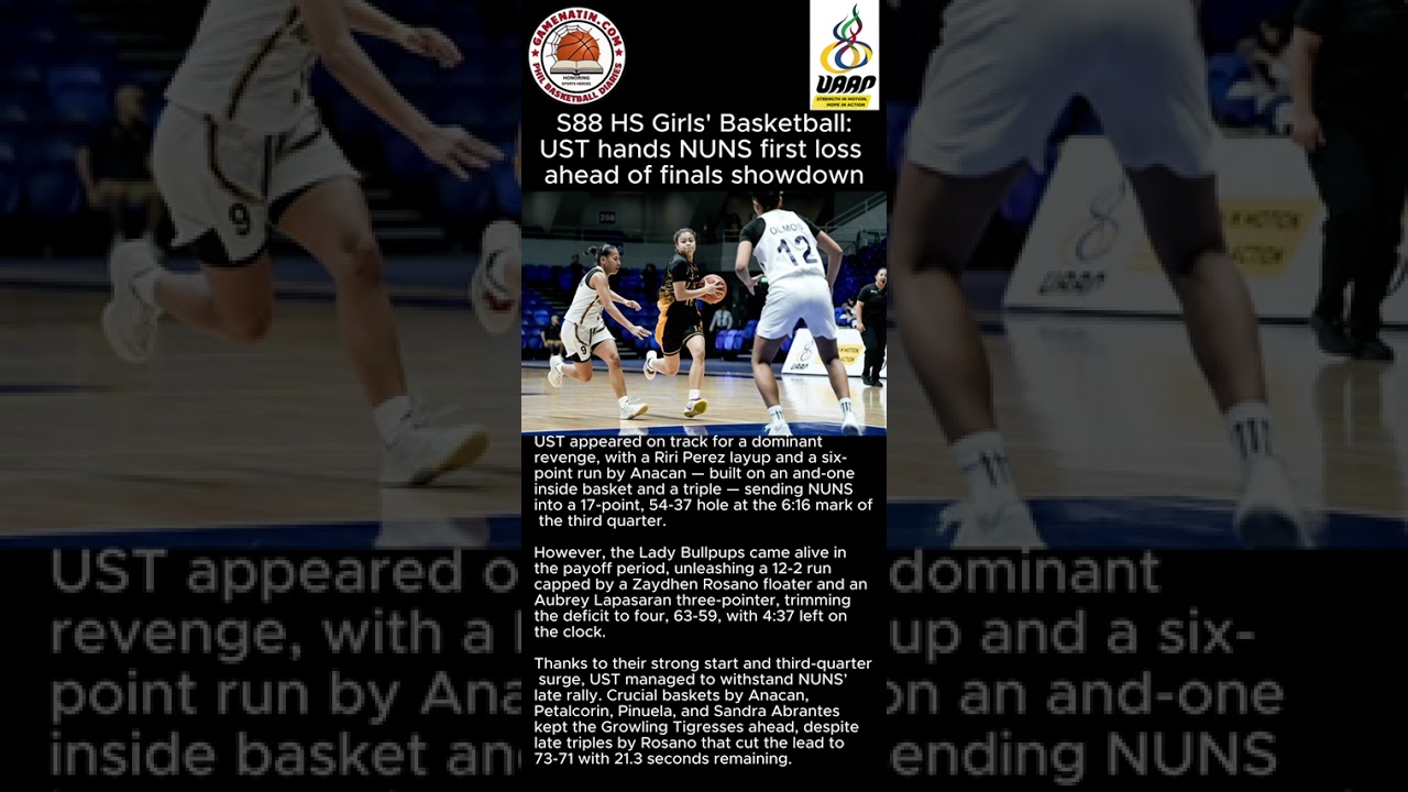 UAAP Girls' Basketball: UST edges NU, as both teams gear up for Finals showdown
