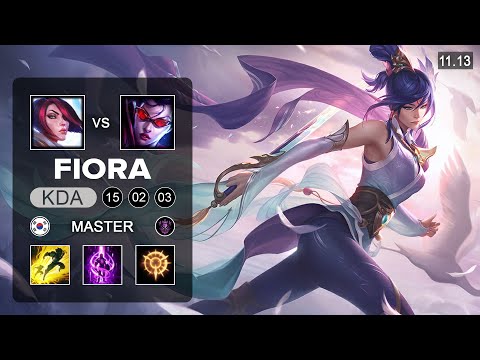 Fiora Top vs Vayne - KR Master Patch 11.13