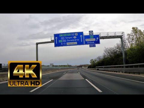 Budapest, Highway M0, M1, E73, Hungary - 4K