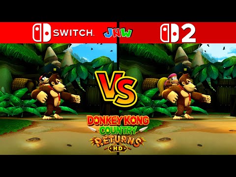 Donkey Kong Country Returns HD - Switch 1 VS Switch 2 Comparison (4K Gameplay)