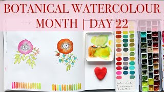 🎉🎉 BOTANICAL Watercolour Month Day 22 | Step by Step Tutorial JUL 2024