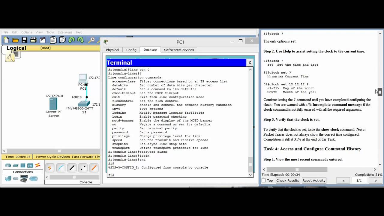 Activity 2.3.8 Configuring basic switch management CCNA cisco Packet tracer labs