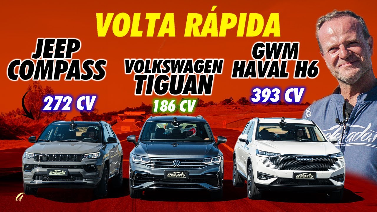 COMPASS BLACKHAWK x HAVAL H6 x VW TIGUAN NA VOLTA RÁPIDA! Rubinho acelera os SUVs de R$ 280 mil!
