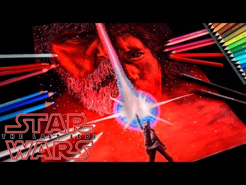 Drawing Star Wars: The Last Jedi Official Teaser Poster / lookfishart Video