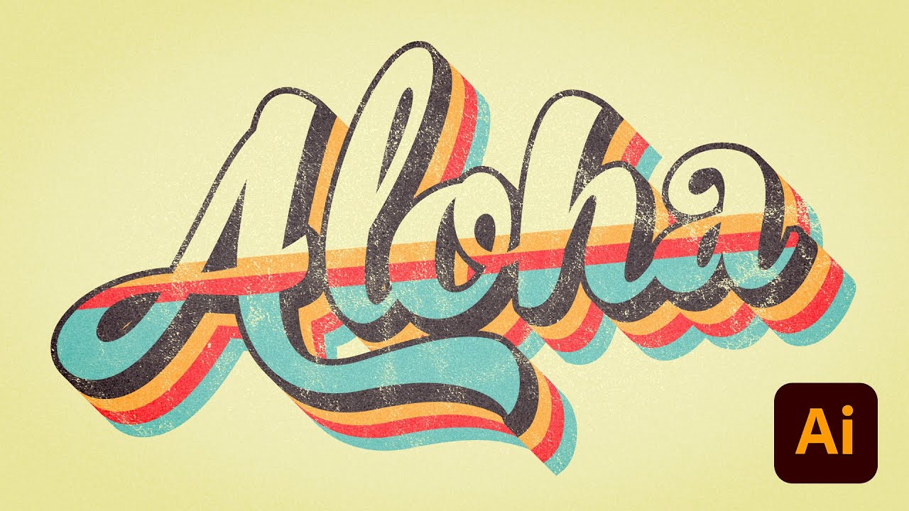 Illustrator Tutorials retro striped ripple text effect using Adobe Illustrator